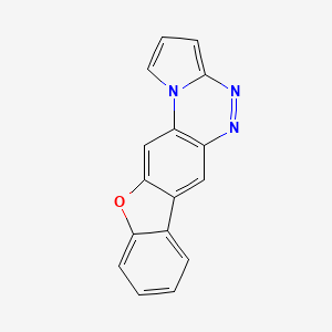 molecular formula C16H9N3O B12812709 (1)Benzofuro(2,3-g)pyrrolo(2,1-c)(1,2,4)benzotriazine CAS No. 72499-69-5