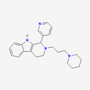 molecular formula C24H30N4 B12812778 1,2,3,4-Tetrahydro-2-(3-(1-piperidinyl)propyl)-1-(3-pyridinyl)-9H-pyrido(3,4-b)indole CAS No. 119464-32-3