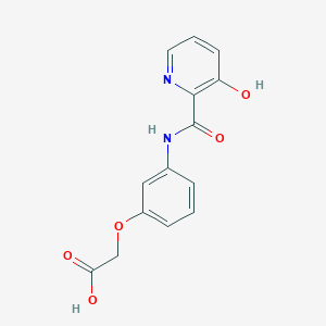 molecular formula C14H12N2O5 B12812780 2-(3-(3-Hydroxypicolinamido)phenoxy)acetic acid 