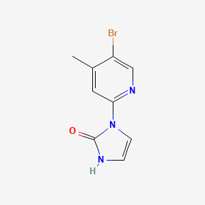 molecular formula C9H8BrN3O B12812785 1-(5-Bromo-4-methylpyridin-2-yl)-1,3-dihydro-2H-imidazol-2-one 