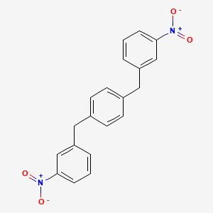 molecular formula C20H16N2O4 B12812934 1,1'-(Benzene-1,4-diyldimethanediyl)bis(3-nitrobenzene) CAS No. 60191-43-7