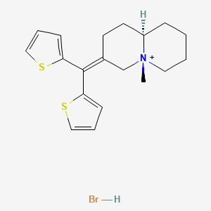 (5R,9aR)-7-(dithiophen-2-ylmethylidene)-5-methyl-1,2,3,4,6,8,9,9a-octahydroquinolizin-5-ium;hydrobromide