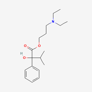 molecular formula C18H29NO3 B12812973 3-(diethylamino)propyl 2-hydroxy-3-methyl-2-phenylbutanoate CAS No. 15421-87-1