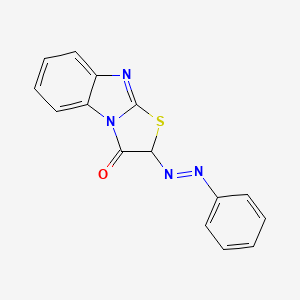 molecular formula C15H10N4OS B12812989 2-[(E)-Phenyldiazenyl][1,3]thiazolo[3,2-a]benzimidazol-3(2H)-one CAS No. 21578-53-0