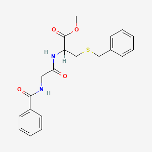 molecular formula C20H22N2O4S B12813015 Methyl 2-(((benzoylamino)acetyl)amino)-3-(benzylthio)propanoate CAS No. 16707-80-5