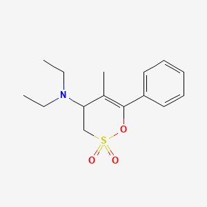 molecular formula C15H21NO3S B12813020 N,N-Diethyl-5-methyl-6-phenyl-3,4-dihydro-1,2-oxathiin-4-amine 2,2-dioxide CAS No. 76312-37-3