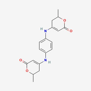 6-Methyl-4-(4-((2-methyl-6-oxo-3,6-dihydro-2H-pyran-4-yl)amino)anilino)-5,6-dihydro-2H-pyran-2-one