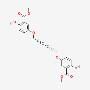 molecular formula C22H18O8 B12813064 Dimethyl 3,3'-[hexa-2,4-diyne-1,6-diylbis(oxy)]bis(6-hydroxybenzoate) CAS No. 73922-95-9