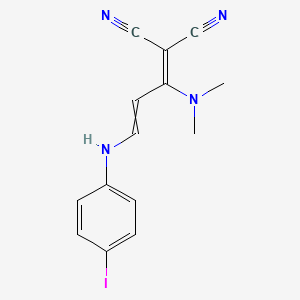 2-[1-(Dimethylamino)-3-(4-iodoanilino)-2-propenylidene]malononitrile