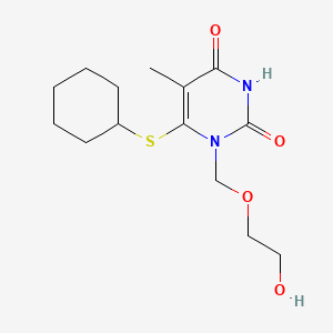 2,4(1H,3H)-Pyrimidinedione, 6-(cyclohexylthio)-1-((2-hydroxyethoxy)methyl)-5-methyl-