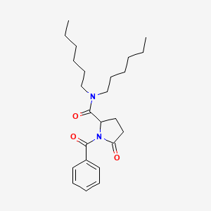 1-Benzoyl-n,n-dihexyl-5-oxoprolinamide