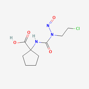 molecular formula C9H14ClN3O4 B12813220 Cyclopentanecarboxylic acid, 1-((((2-chloroethyl)nitrosoamino)carbonyl)amino)- CAS No. 52320-88-4