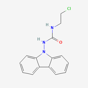 molecular formula C15H14ClN3O B12813239 Urea, 1-(9-carbazolyl)-3-(2-chloroethyl)- CAS No. 102434-43-5