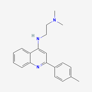 molecular formula C20H23N3 B12813242 1,2-Ethanediamine, N,N-dimethyl-N'-(2-(4-methylphenyl)-4-quinolinyl)- CAS No. 133671-50-8