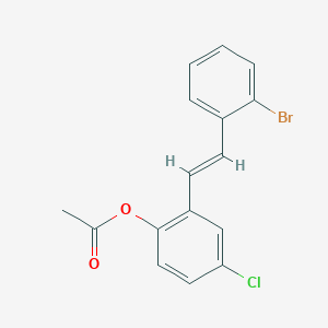 molecular formula C16H12BrClO2 B12813282 (E)-2-(2-bromostyryl)-4-chlorophenyl acetate CAS No. 1000890-04-9