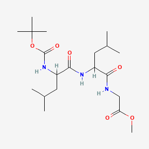 molecular formula C20H37N3O6 B12813304 Glycine, (N-(N-(N-carboxy-L-leucyl)-L-leucyl)-,) N-tert-butyl methyl ester CAS No. 27545-11-5