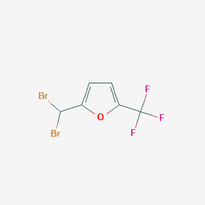 molecular formula C6H3Br2F3O B12813320 Furan, 2-(dibromomethyl)-5-(trifluoromethyl)- CAS No. 17515-78-5