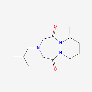 3-Isobutyl-7-methylhexahydro-1H-pyridazino(1,2-a)(1,2,5)triazepine-1,5(2H)-dione