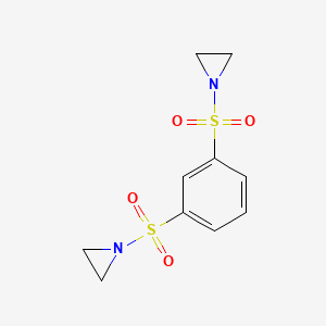 molecular formula C10H12N2O4S2 B12813356 Aziridine, 1,1'-(m-phenylenedisulfonyl)bis- CAS No. 21538-09-0