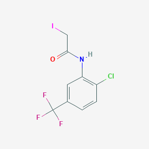 molecular formula C9H6ClF3INO B12813362 N-[2-chloro-5-(trifluoromethyl)phenyl]-2-iodoacetamide CAS No. 17641-01-9