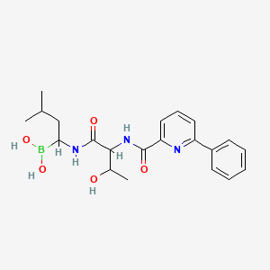 molecular formula C21H28BN3O5 B12813382 [(1R)-1-[[(2S,3R)-3-hydroxy-2-[(6-phenylpyridine-2-carbonyl)amino]butanoyl]amino]-3-methylbutyl]boronic acid 