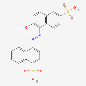 molecular formula C20H14N2O7S2 B12813386 Acid Red 13 free acid CAS No. 25317-26-4