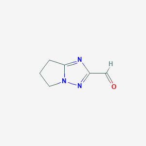 molecular formula C6H7N3O B12813401 6,7-Dihydro-5H-pyrrolo[1,2-b][1,2,4]triazole-2-carbaldehyde 