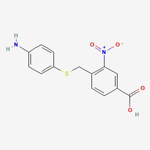 4-(((4-Aminophenyl)thio)methyl)-3-nitrobenzoic acid