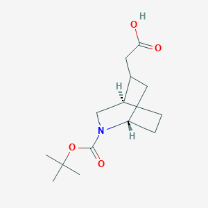 molecular formula C14H23NO4 B12813463 2-((1S,4R)-2-(tert-Butoxycarbonyl)-2-azabicyclo[2.2.2]octan-5-yl)acetic acid 