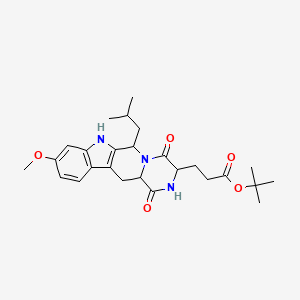 molecular formula C26H35N3O5 B12813508 3-(6-Isobutyl-9-methoxy-1,4-dioxo-1,2,3,4,6,7,12,12a-octahydropyrazino(1',2'-1,6)pyrido(3,4-b)indol-3-yl)propionic acid tert-butyl ester 