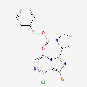 Bromo-8-chloroimidazo[1,5-a]pyrazin-3-yl)-1-pyrrolidinecarboxylic acid phenylmethyl ester