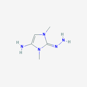 molecular formula C5H11N5 B12813532 2-Hydrazono-1,3-dimethyl-2,3-dihydro-1H-imidazol-4-amine 