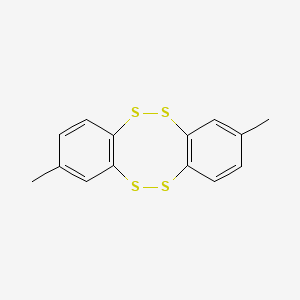 molecular formula C14H12S4 B12813569 2,8-Dimethyldibenzo(c,g)(1,2,5,6)tetrathiocine CAS No. 66086-39-3