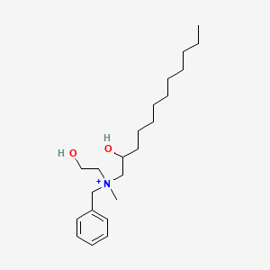 molecular formula C22H40NO2+ B12813632 Benzenemethanaminium, N-(2-hydroxydodecyl)-N-(2-hydroxyethyl)-N-methyl- CAS No. 749144-96-5