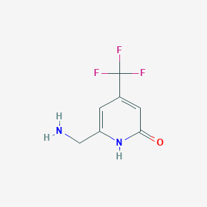 molecular formula C7H7F3N2O B12813682 6-(Aminomethyl)-4-(trifluoromethyl)pyridin-2-OL 