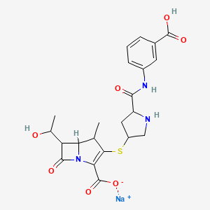 (4R,5S,6S)-3-[(3S,5S)-5-[(3-carboxyphenyl)carbamoyl]pyrrolidin-3-yl]sulfanyl-6-(1-hydroxyethyl)-4-methyl-7-oxo-1-azabicyclo[3.2.0]hept-2-ene-2-carboxylic acid sodium, ZD-443 sodium