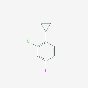 molecular formula C9H8ClI B12813693 2-Chloro-1-cyclopropyl-4-iodobenzene 