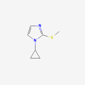 molecular formula C7H10N2S B12813701 1-Cyclopropyl-2-(methylthio)-1H-imidazole 