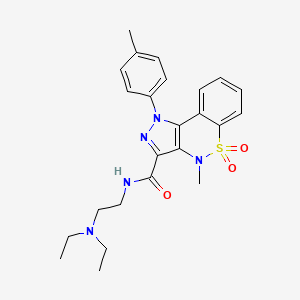 N-(2-(Diethylamino)ethyl)-4-methyl-1-(4-methylphenyl)-1,4-dihydropyrazolo(4,3-c)(1,2)benzothiazine-3-carboxamide 5,5-dioxide