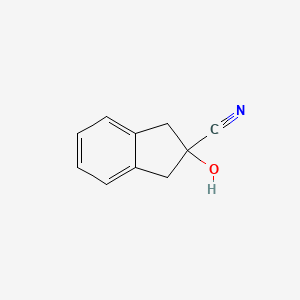 molecular formula C10H9NO B12813719 2-Hydroxy-2-indanecarbonitrile CAS No. 55589-21-4