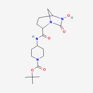 molecular formula C17H28N4O5 B12813799 Tert-butyl 4-[(6-hydroxy-7-oxo-1,6-diazabicyclo[3.2.1]octane-2-carbonyl)amino]piperidine-1-carboxylate 