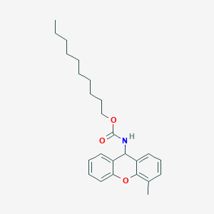 molecular formula C25H33NO3 B12813800 decyl N-(4-methyl-9H-xanthen-9-yl)carbamate CAS No. 7467-15-4