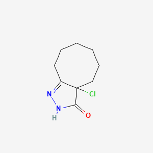 molecular formula C9H13ClN2O B12813802 3a-Chloro-2,3a,4,5,6,7,8,9-octahydro-3H-cycloocta[c]pyrazol-3-one CAS No. 19462-65-8