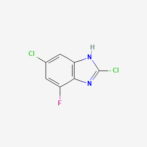 molecular formula C7H3Cl2FN2 B12813878 2,5-Dichloro-7-fluoro-1H-benzo[d]imidazole 