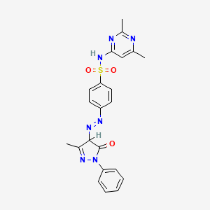 molecular formula C22H21N7O3S B12813897 N-(2,6-Dimethyl-pyrimidin-4-yl)-4-(3-methyl-5-oxo-1-phenyl-4,5-dihydro-1H-pyrazol-4-ylazo)-benzenesulfonamide CAS No. 29822-00-2