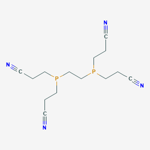 molecular formula C14H20N4P2 B12813936 3-[2-[Bis(2-cyanoethyl)phosphanyl]ethyl-(2-cyanoethyl)phosphanyl]propanenitrile CAS No. 6882-30-0