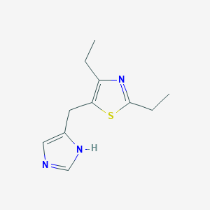 molecular formula C11H15N3S B12813953 5-((1H-Imidazol-4-yl)methyl)-2,4-diethylthiazole 