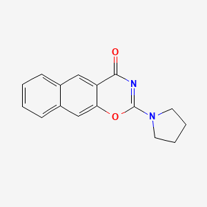 molecular formula C16H14N2O2 B12813982 2-(1-Pyrrolidinyl)-4H-naphtho(2,3-e)(1,3)oxazin-4-one CAS No. 81784-29-4