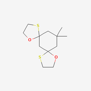 molecular formula C12H20O2S2 B12813991 13,13-Dimethyl-4,11-dioxa-1,8-dithiadispiro(4.1.4.3)tetradecane CAS No. 101198-14-5