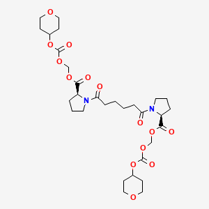 oxan-4-yloxycarbonyloxymethyl (2S)-1-[6-[(2S)-2-(oxan-4-yloxycarbonyloxymethoxycarbonyl)pyrrolidin-1-yl]-6-oxohexanoyl]pyrrolidine-2-carboxylate